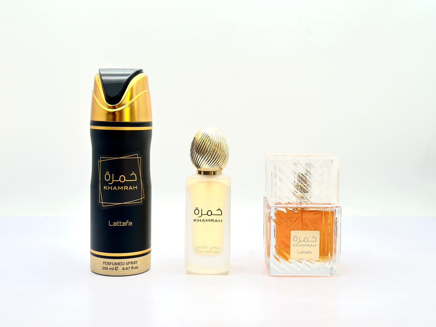ESTUCHE LATTAFA KHAMRAH EUDE PARFUM X 3 PRODUCTOS